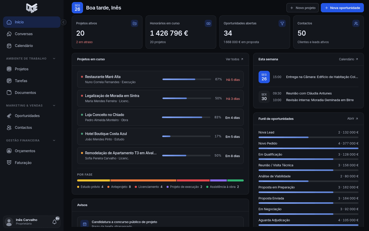 LAJE — SaaS para ateliers de arquitetura